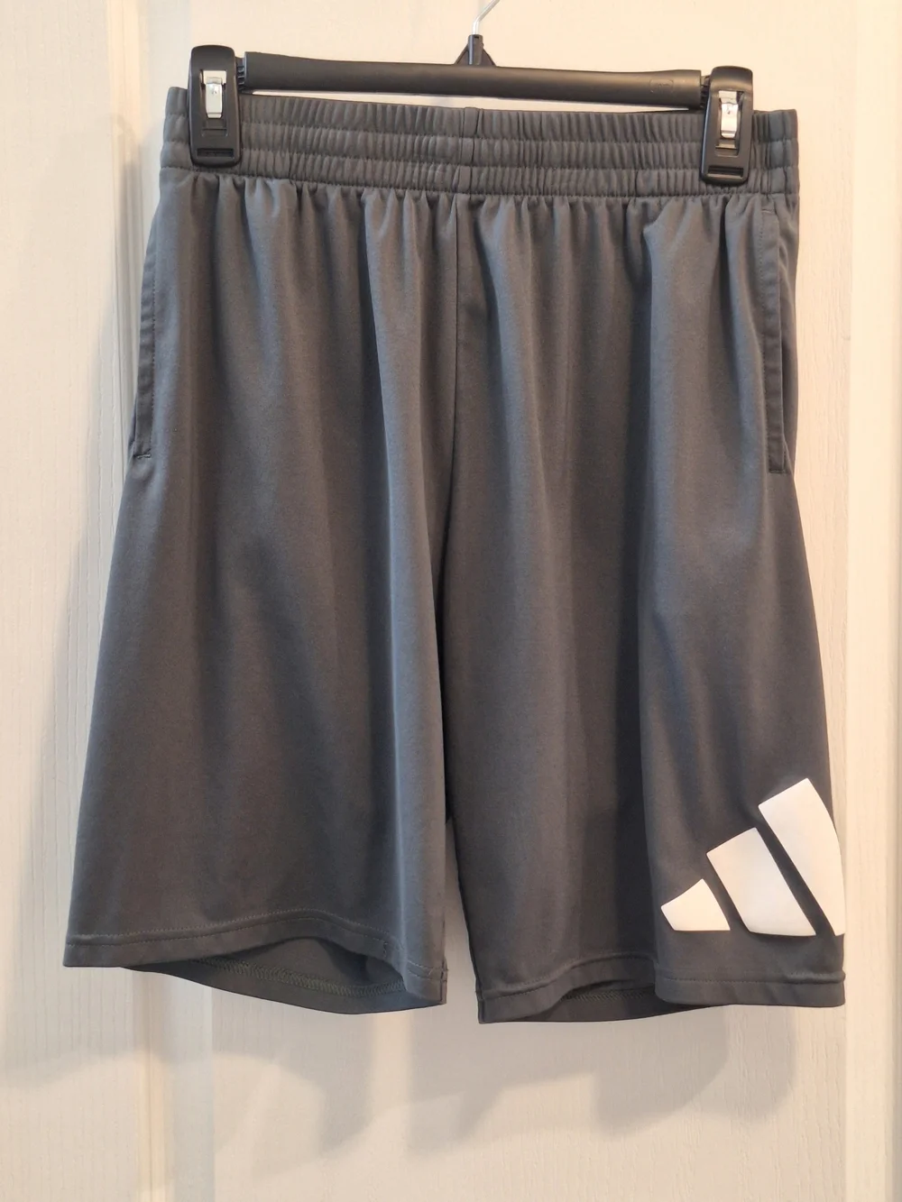adidas Gray Athletic Shorts with White Logo